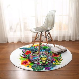 Tapis Rond Tortue Art Bohème | Mon Tapis Rond