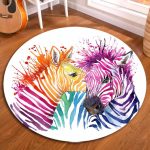 Tapis Rond Zèbre Multicolore | Mon Tapis Rond